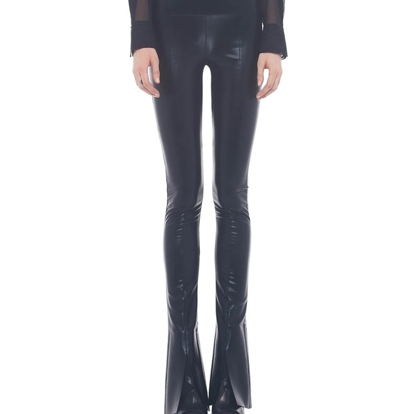 Norma Kamali Black Spat Metallic Shimmer Leggings - Picture 1 of 6